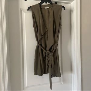 Artisan NY Sleeveless Drape Front/Tie Cardigan